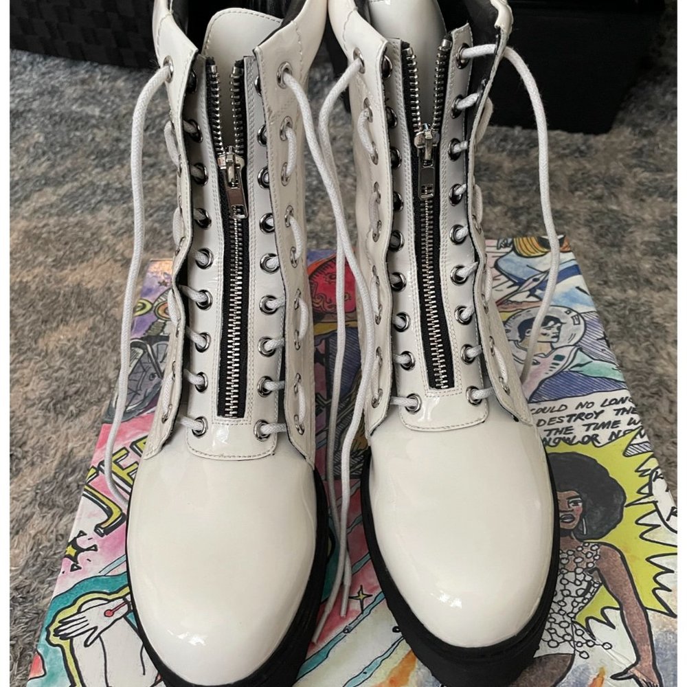 JEFFREY CAMPBELL Anarcho Lace & Zip Combat Boot